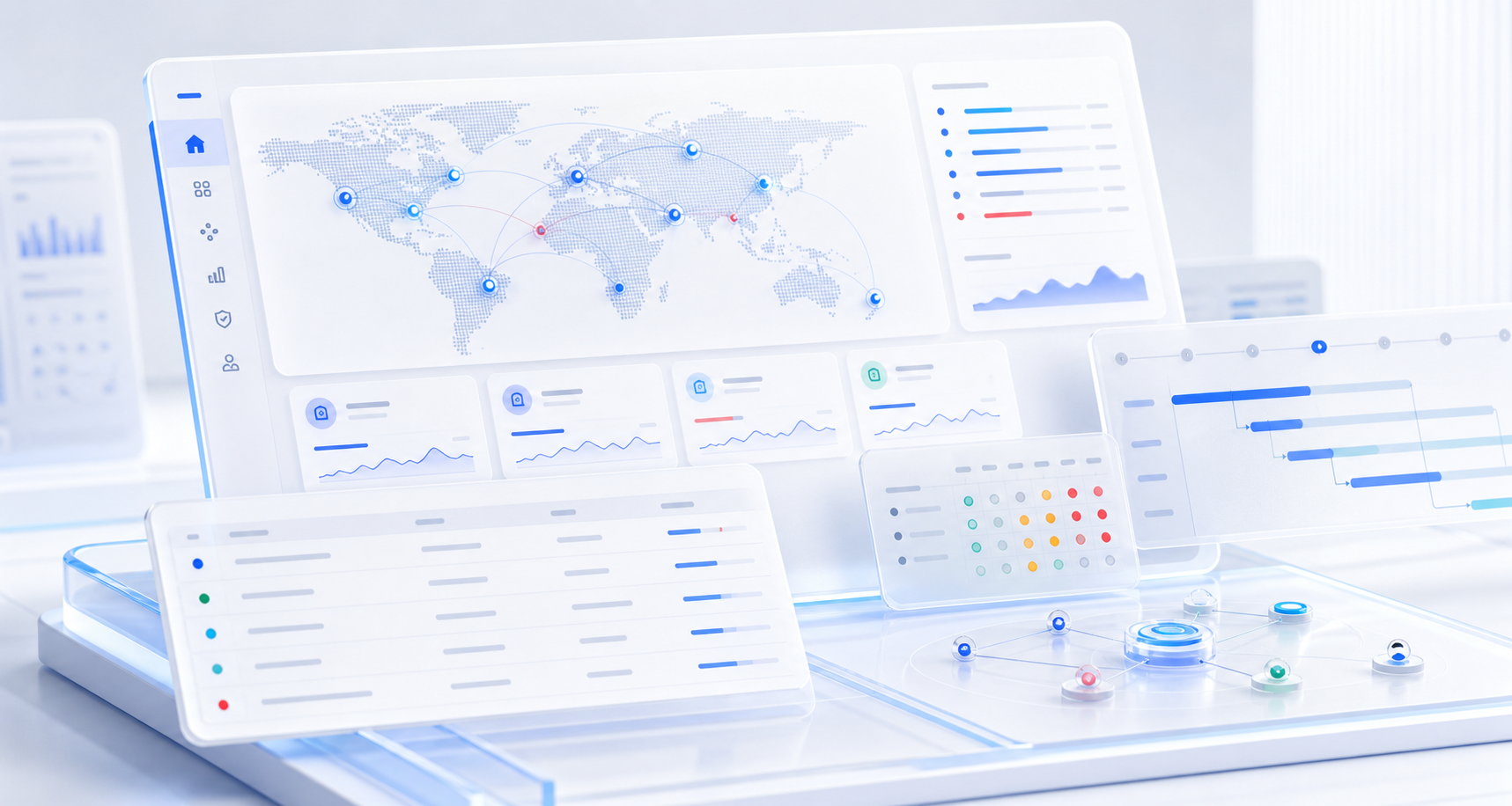 Bright oncology trial intelligence platform interface with global site network, risk signals, and execution timeline